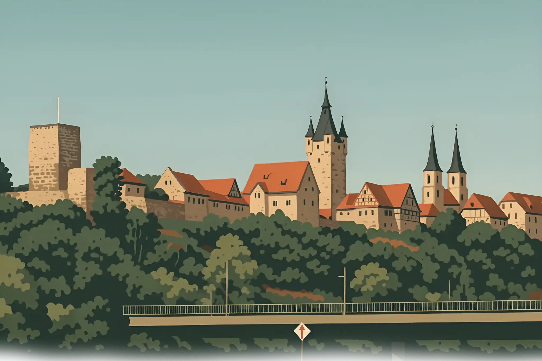 Blick auf Burg und Altstadt von Bad Wimpfen